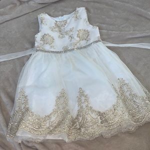 Gold and cream dress